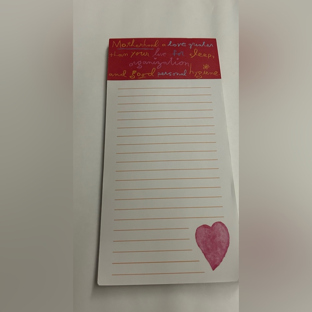 New Pepper Pot "Thoughts on Motherhood" Lined Notepad Valentine